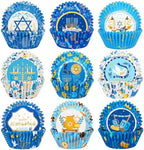 SANNIX 450pcs Hanukkah Cupcake Liners, 9 Designs, Chanukkah Dreidel Menorah by SANNIX
