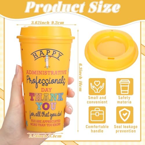 SiliFine 12 Pcs Administrative Professionals Day Gifts Bulk 16 oz Reusable Tumblers with Lids Administrative Assistants Thank You Cups Happy Admin Professionals Week Gifts for Secretary Staff Coworker - Image 2