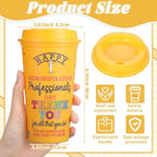 SiliFine 12 Pcs Administrative Professionals Day Gifts Bulk 16 oz Reusable Tumblers with Lids Administrative Assistants Thank You Cups Happy Admin Professionals Week Gifts for Secretary Staff Coworker - Image 2