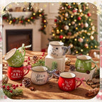 LemonRoad 6 Pcs Christmas Coffee Mugs, 12 oz Holiday Gift Ceramic Mugs Bulk - Image 2