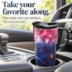 Topadorn 17oz Ceramic Travel Mug with Lid, Galaxy Nebula Space Coffee Mug - Image 3