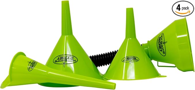 Hot Shot’s Secret 4-Piece Funnel Set – Flexible Oil Funnels by HotShotsSecret