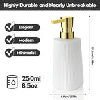 Small Soap Dispenser for Bathroom and Kitchen, Modern Farmhouse Striped Style - Image 3