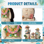 Suzile 3 Pcs Christmas Tropical Snowman Decorations Wooden Indoor Decor - Image 6