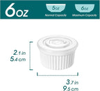vancasso 6 oz Ramekins with Lid, Porcelain Creme Brulee Souffle Dishes - Image 2