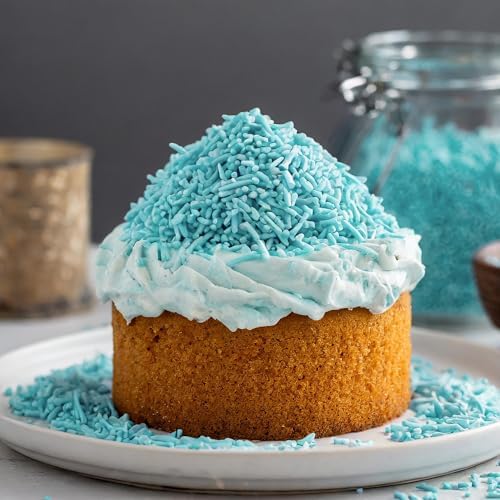 Blue Sprinkles Jimmies 1.98 Pounds Container, Blue Sprinkles For Cupcakes, Cake Sprinkles, Sprinkles For Baking, Ice Cream & More, The Hampton Candy Company - Image 4
