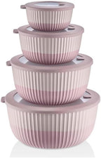 Mixing Bowls with Lids, 8-Piece Airtight Leak-Proof Nesting BPA-Free Bowl Set by Unknown