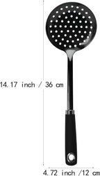 304 Stainless Steel Skimmer Spoon, 14.17" Slotted Strainer Spoon - Image 7