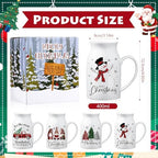 Hushee Christmas Mugs Set of 4 with Gift Box, 13.5 oz, Plaid - Image 2