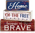 Moucuny 4 Pcs 4th of July Patriotic Table Decorations Wooden Signs by Moucuny
