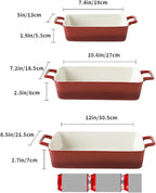 KOOV Bakeware Set, Ceramic Baking Dish, Rectangular Baking Pans Set, Casserole - Image 3