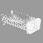 mDesign Kitchen Sink Dish Drainer – Small Metal and Plastic Dish Rack - Image 5