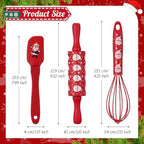 Christmas Spatula Whisk Rolling Pin, 12 Pcs, Colorful - Image 2