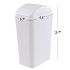 Plastic Waste Bin with Swing Lid, 14 Liter Garbage Can, 1 Pack - Image 2