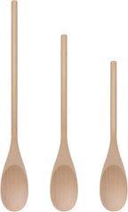 LorisArm 3PC Wooden Spoon for Cooking, Long handle 12" 10" 8" Wood Serving by LorisArm