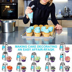 Russian Piping Tips Set, 47 Pcs Flower Cake Decorating Kit with Icing Bags - Image 5