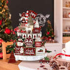 Shellwei 21 Pcs Christmas Tiered Tray Decor Set Plaid Christmas Table Sign - Image 2