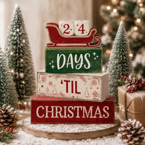 Christmas Countdown Decorations Indoor, Christmas Table Decor for Home - Image 2