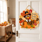 Thanksgiving Decorations - Turkey Pumpkin Wooden Sign for Front Door - Image 6