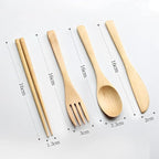 Wooden Cutlery Set Portable, Wooden Flatware, 4 Piece Pack of Wooden Utensils - Image 6