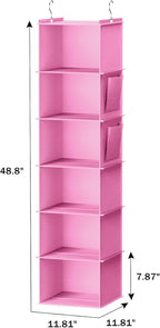 YOUDENOVA Hanging Closet Organizer and Storage, 6-Shelf Closet Hanging Storage - Image 3