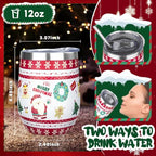 MEZMUT 12 Oz Insulated Christmas Wine Tumbler with Lid Straw (White,1) - Image 2