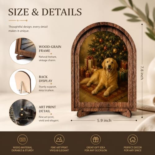 Golden Retriever Christmas Arched Table Sign, Dog Lover Holiday Decor - Image 2