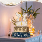 Moucuny 4 Pcs Christmas Angel Table Decorations Nativity Block Signs - Image 6
