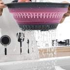 Collapsible Colander Set, Square Round Triangles Silicone Kitchen Strainer - Image 4