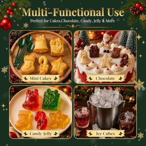 3D Christmas Silicone Molds, Xmas Baking Mold for Cakes, Handmade Soap, Chocolate, Jello, Candy and Candles - Image 6