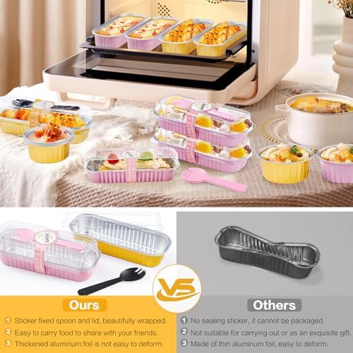 Gold Mini Loaf Cake Pans with Lids, Aluminum Mini Cake Tin, 30Pack - Image 4