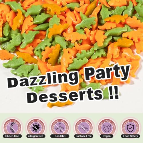 Dinosaur Sprinkles with Bone & Tree Confetti, Jungle Cake Sprinkles, 180g - Image 4