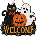 Halloween Party Decorations - Halloween Welcome Wreaths Sign for Front Door by OHOME