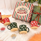 Maustic Christmas Mugs Set of 4, Christmas Coffee Mugs, Holiday Mug with Festive Design, Ceramic Mug for Hot Cocoa, Hot Chocolate, Coffee, Tea, Family Gifts, 12 Oz, Microwave & Dishwasher Safe - Image 2