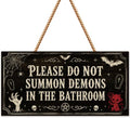 Halloween Decorations - Funny Wooden Sign for Wall Home Door Bathroom by OHOME
