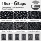 Black Sprinkles, Black Pearl Sprinkles for Cake Decorating, Cupcakes, 180g - Image 3
