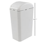 3.5 Gallons/14 Liter Small Trash Can, Plastic Swing Lid Garbage Bin，9.8" x 6.6" - Image 2