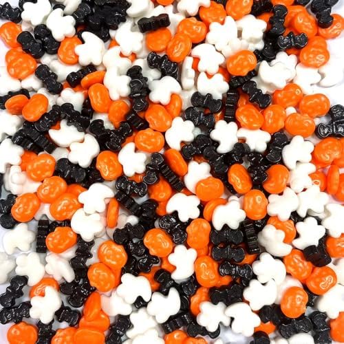 Sentovac Halloween Pumpkin Bat Ghost Sprinkle Edible for Cake Decorating Sugar Candy Cookie Cupcake Topper Baking Decorations Halloween Christmas Supplies by SentovacCakeSprinkles