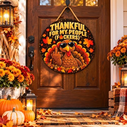 Thanksgiving Decorations - Funny Thanksgiving Turkey Wooden Sign - Image 2