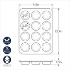 Nordic Ware Brilliant™ Colorful Bakeware 12 Cavity Muffin Pan, Nonstick made - Image 4