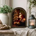 Santa Reading Arched Table Sign, Rustic Christmas Farmhouse Decor - Image 6