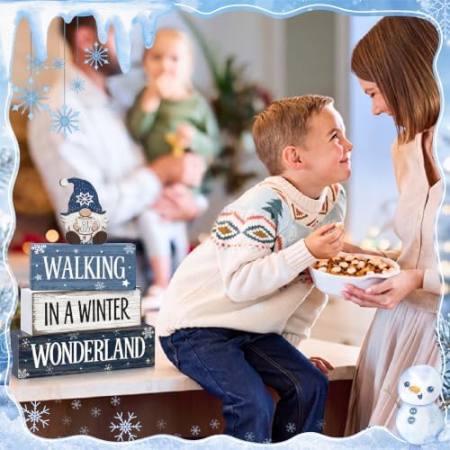 4 Pcs Christmas Table Decorations, Blue Christmas Decor Indoor - Image 6