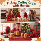 Potchen 24 Pcs Christmas Plastic Mugs Bulk 12 oz, Gingerbread Man - Image 4