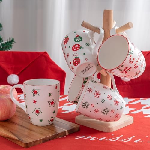 Christmas Coffee Mug,16oz Ceramic Holiday Coffee Mug Cup Set, Porcelain Mugs Set of 6, Coffee Mugs set for Coffee, Water, Milk, Tea and Hot Cocoa, Dishwasher and Microwave Safe - Image 2