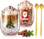 2pcs christmas mugs Coffee Cups 10oz Heat insulation and scald prevention by Unknown