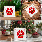 Farmhouse Christmas Decor, Christmas Decorations Indoor, Red Dog Paws - Image 3