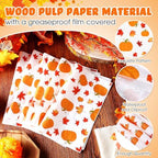Marspark 100 Sheet Thanksgiving Pumpkin Wax Paper for Food 11.4 x 11 Inch - Image 4