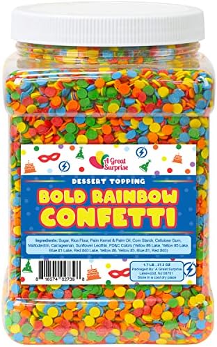 Rainbow Confetti Sprinkles - 1.7 LB Bulk - Birthday Confetti - Carnival Sprinkles - Primary Colored Sprinkles - Edible Confetti - Confetti Toppings - Image 4