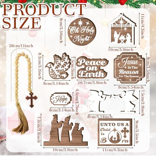 Funnymoom 17 Pcs Christmas Christian Tiered Tray Decor Set Jesus Tray Decor - Image 2