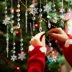 Crystal Christmas Tree Ornaments, Clear Acrylic Snowflake & Icicle, 48pcs - Image 6